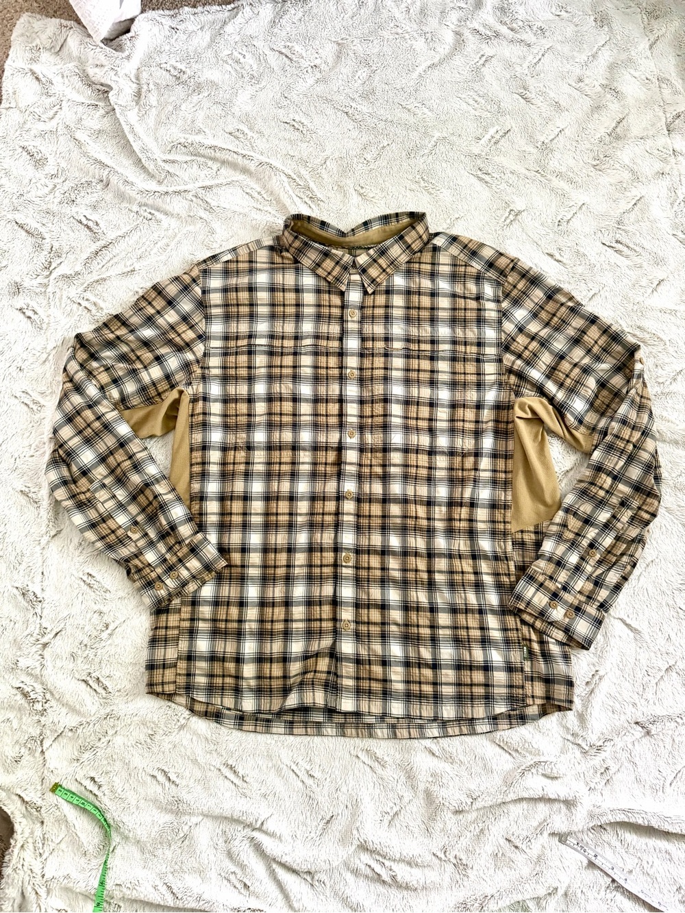REI Co-op Sahara Men’s XL Plaid Long Sleeve Hiking Shirt Vented Mesh Panels